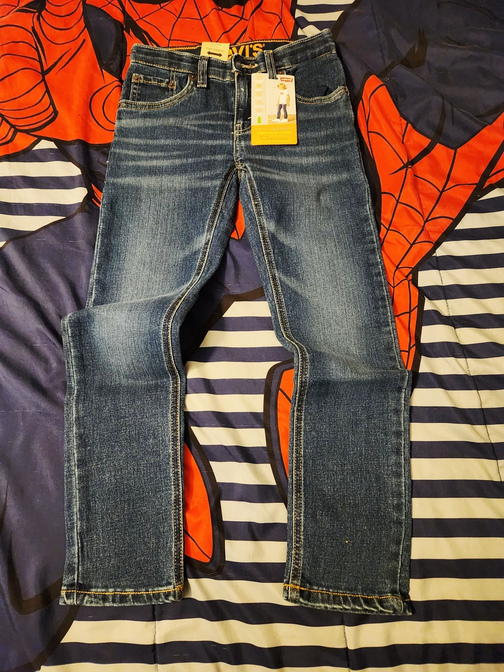 Levi's Boy's Straight Jeans in Dark Blue Denim